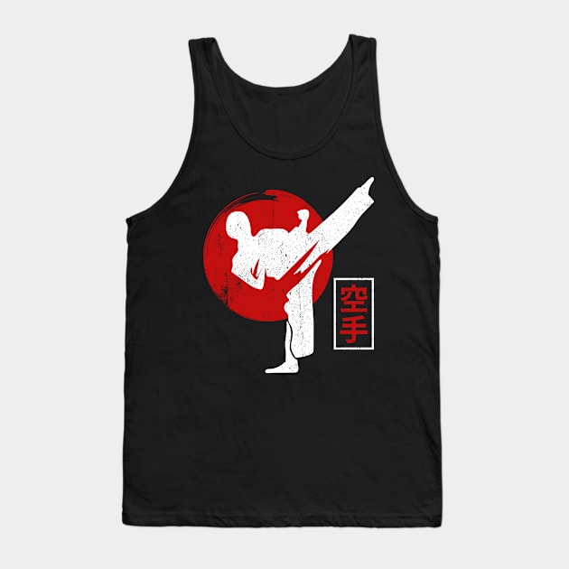 Karate Fighter Black Belt Karate Kick Tank Top by MzumO